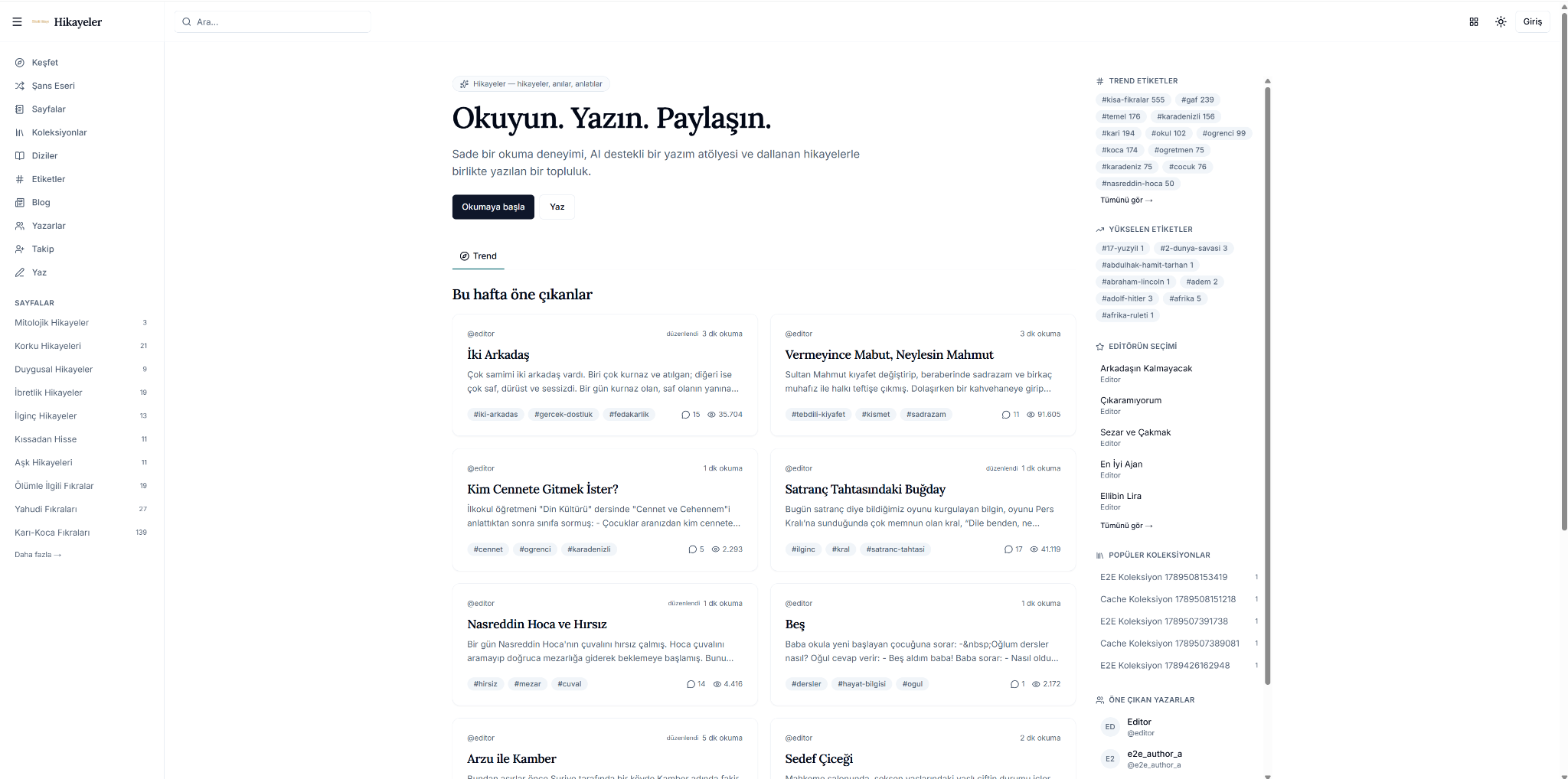 Cümlece sosyal hikâye platformunun geliştirme görünümü